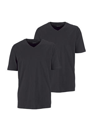 regular fit T-shirt Plus Size - zwart (set van 2)