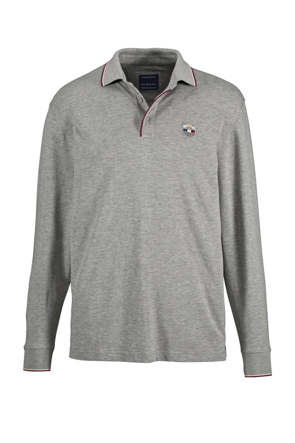 Babista MILANVETZO regular fit gemêleerde polo Plus Size - grijs