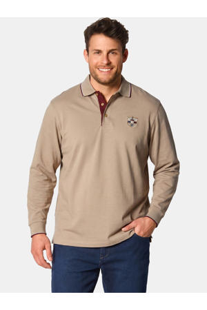 regular fit gemêleerde polo Plus Size - beige