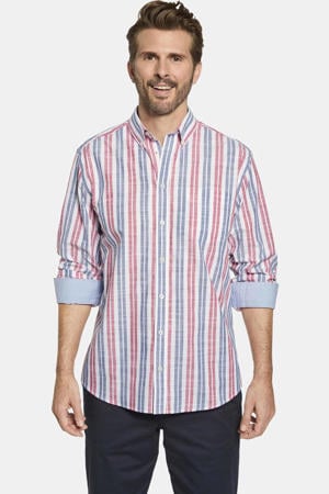 regular fit gestreept overhemd Plus Size - rood