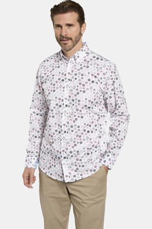 regular fit overhemd Plus Size met print - wit