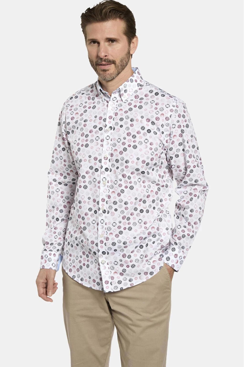 Babista regular fit overhemd Plus Size met print - wit