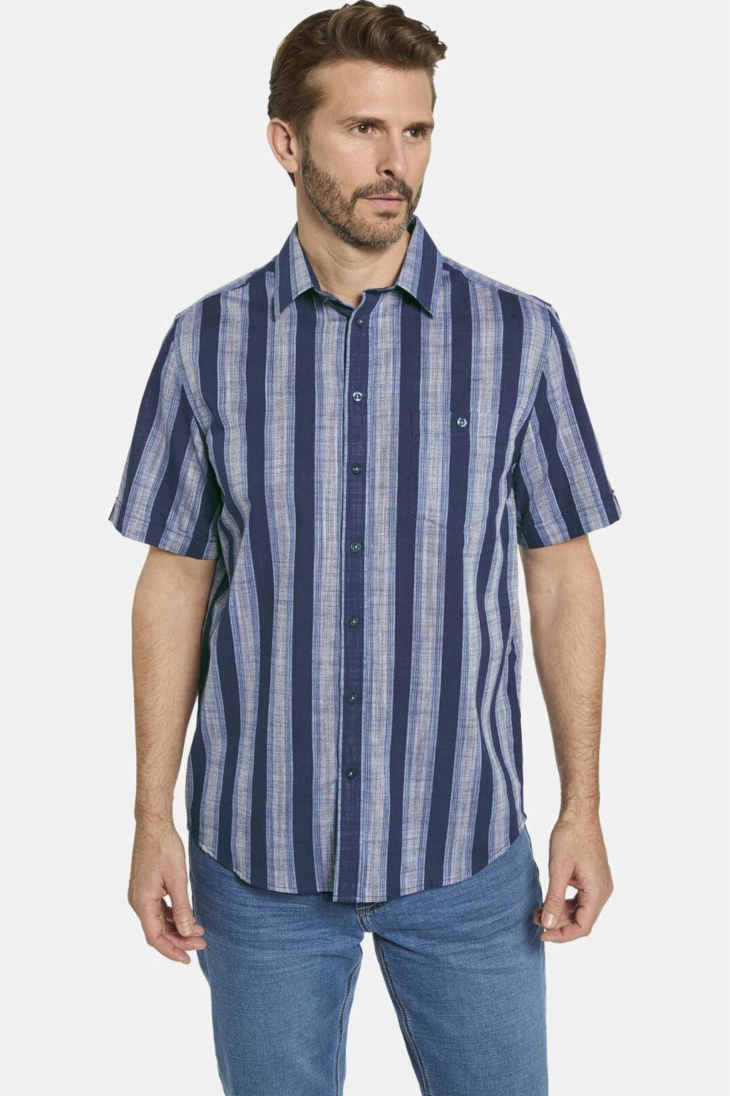 Babista regular fit overhemd Plus Size met print - blauw
