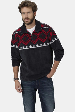 trui met ingebreid patroon donkerblauw