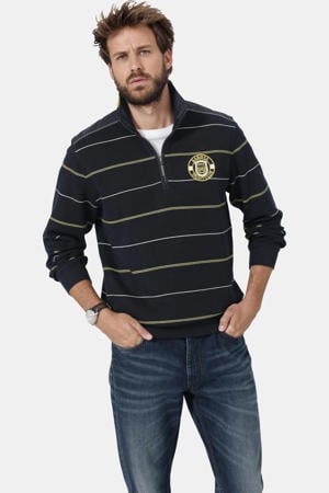 LUCCAVERTO regular fit gestreepte sweater Plus Size - donkerblauw