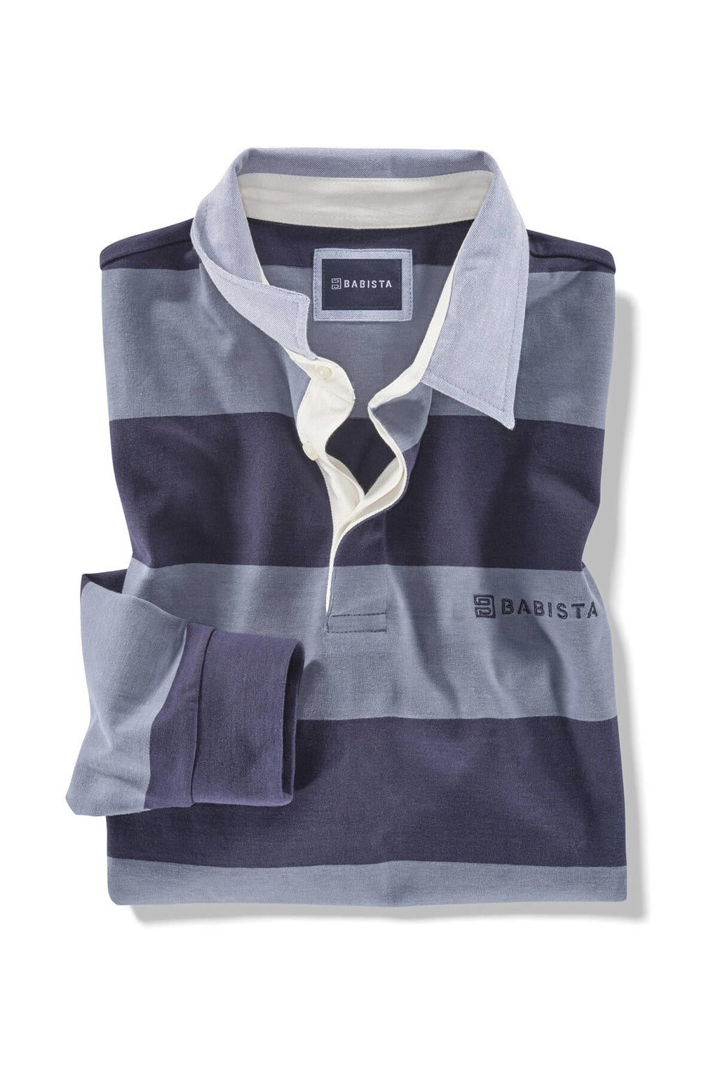 Babista regular fit gestreepte polo Plus Size - blauw