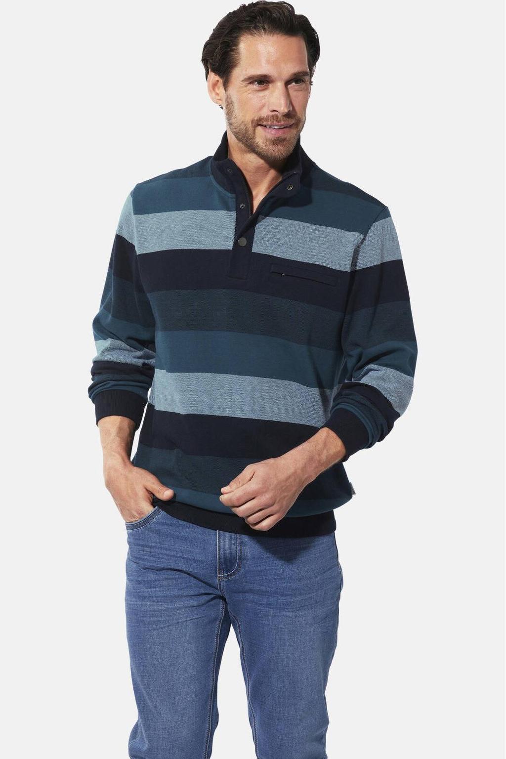Babista regular fit gestreepte sweater Plus Size - petrol