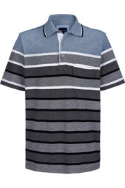 thumbnail: Babista regular fit gestreepte polo Plus Size - blauw