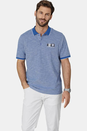 regular fit gemêleerde polo Plus Size - blauw