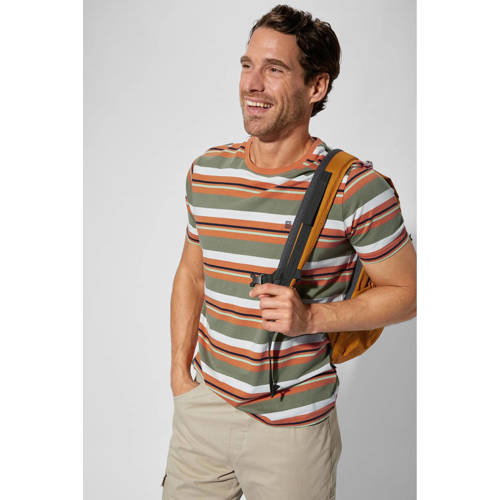 Babista regular gestreepte T-shirt KALVINO olijfgroen afbeelding