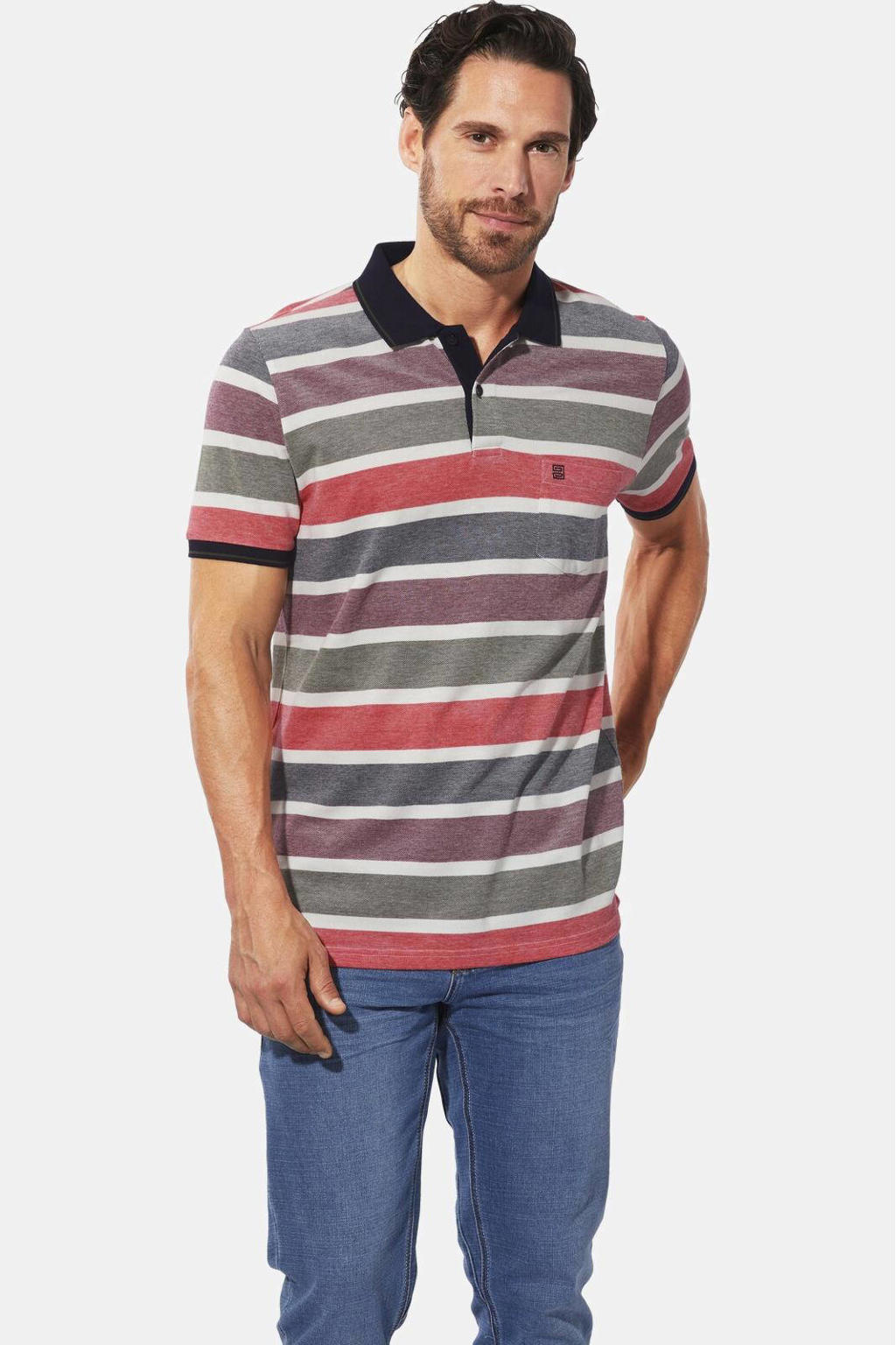 Babista regular fit gestreepte polo Plus Size - oranje