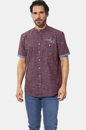 regular fit overhemd Plus Size met print - donkerrood