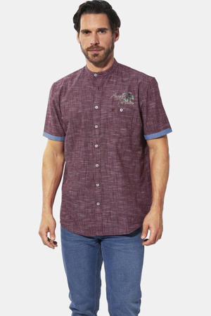 regular fit overhemd Plus Size met print - donkerrood