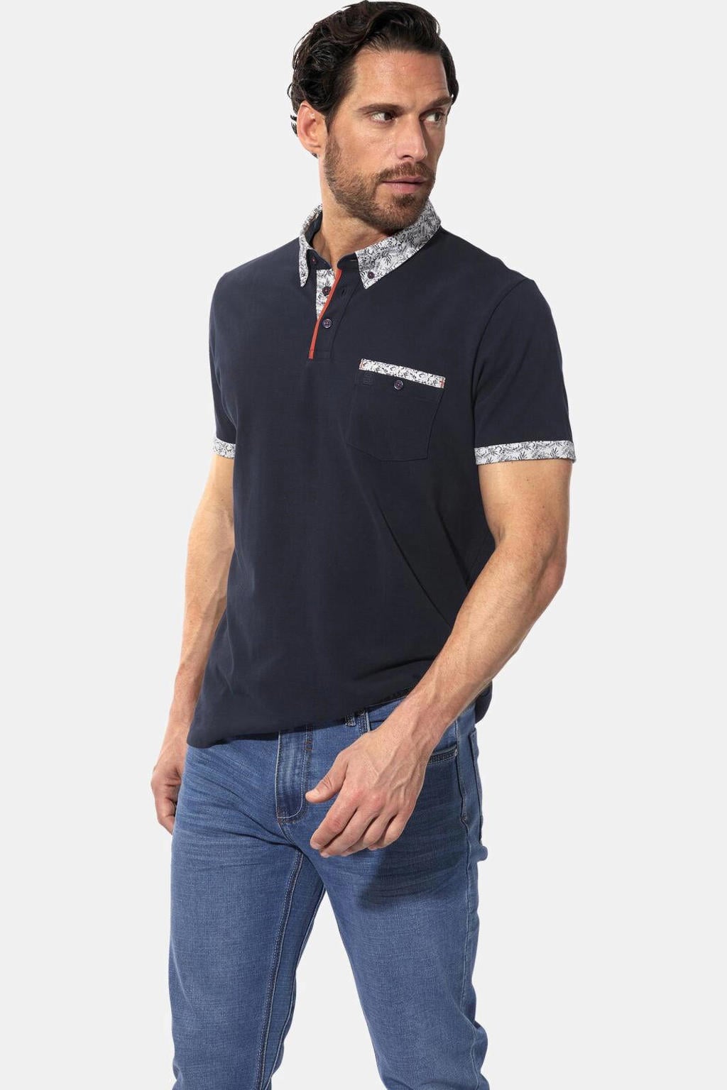 Babista regular fit polo +FIT Collectie Plus Size - donkerblauw