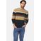 Babista katoenen regular fit gestreepte trui Plus Size - beige