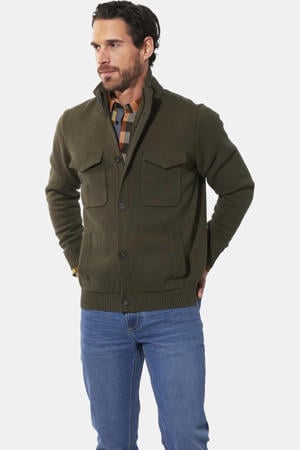 cardigan gebreid HALOR olijfgroen