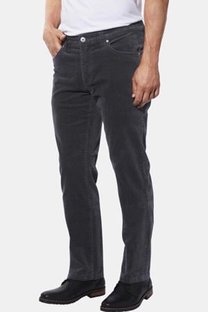 corduroy regular fit broek Plus Size - donkergrijs