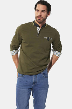 SAVIRO regular fit longsleeve Plus Size - olijfgroen