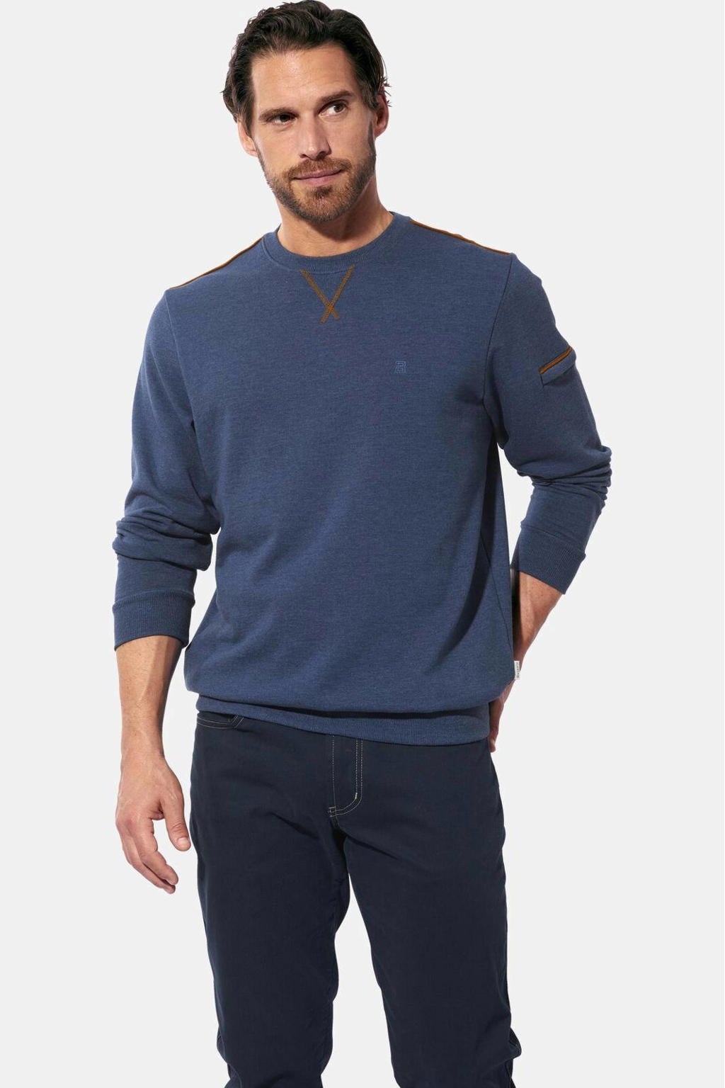 Babista sweat regular fit gemêleerde trui Plus Size - blauw