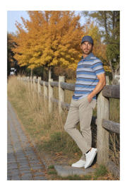 thumbnail: Babista regular fit gestreepte polo Plus Size - lichtblauw