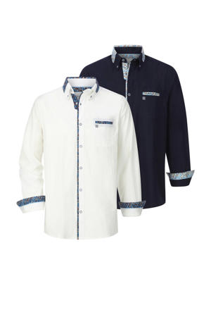 regular fit overhemd Plus Size +FIT Collectie - donkerblauw (set van 2)