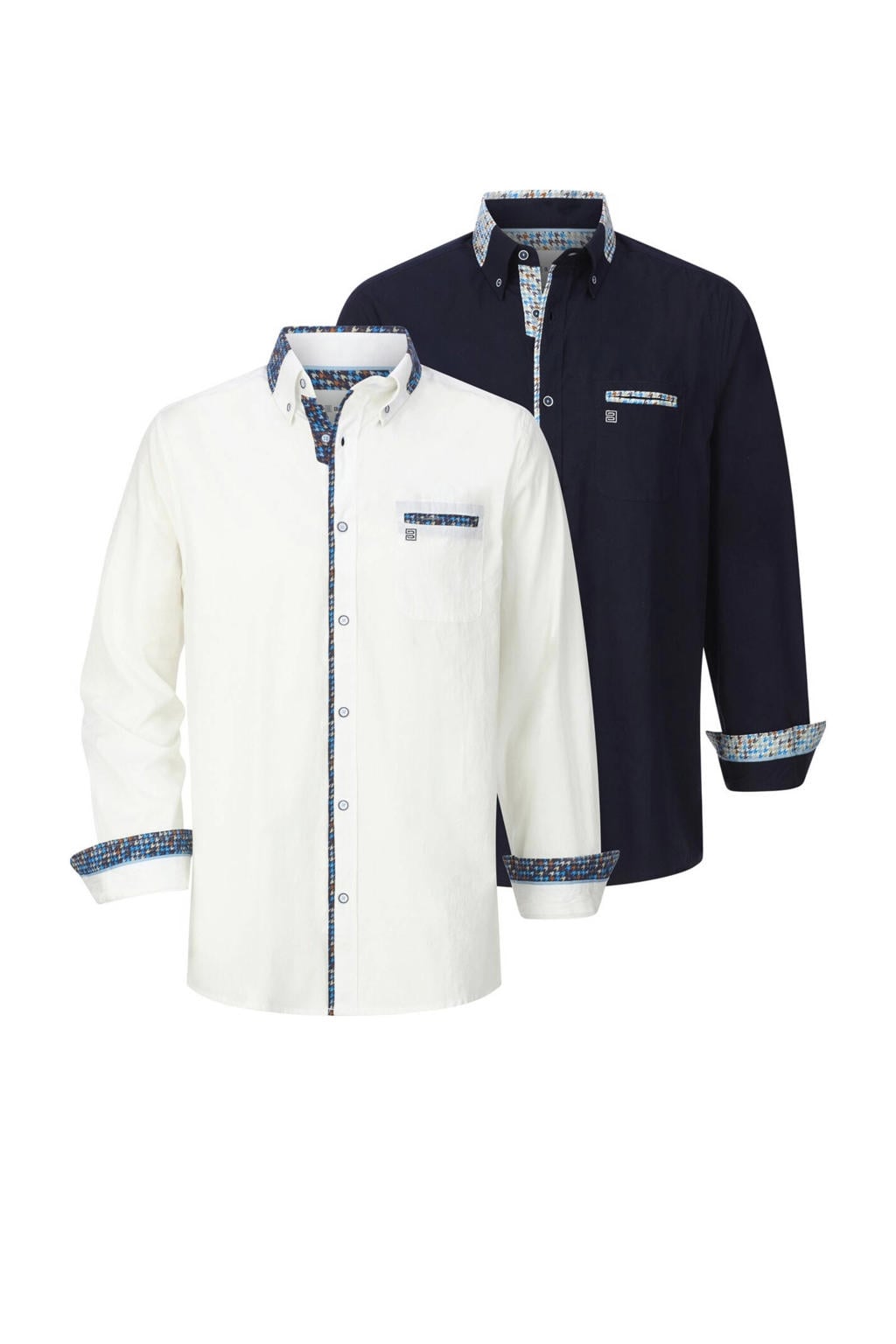 Babista regular fit overhemd Plus Size +FIT Collectie - donkerblauw (set van 2)