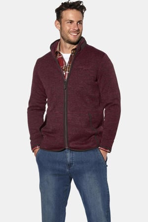 fleecevest Plus Size - donkerrood