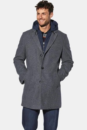 manteljas +FIT Collectie Plus Size met wol - blauw