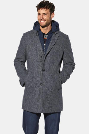 manteljas +FIT Collectie Plus Size met wol - blauw