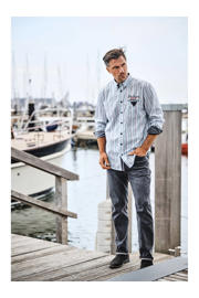 thumbnail: Babista regular fit gestreept overhemd Plus Size - lichtblauw