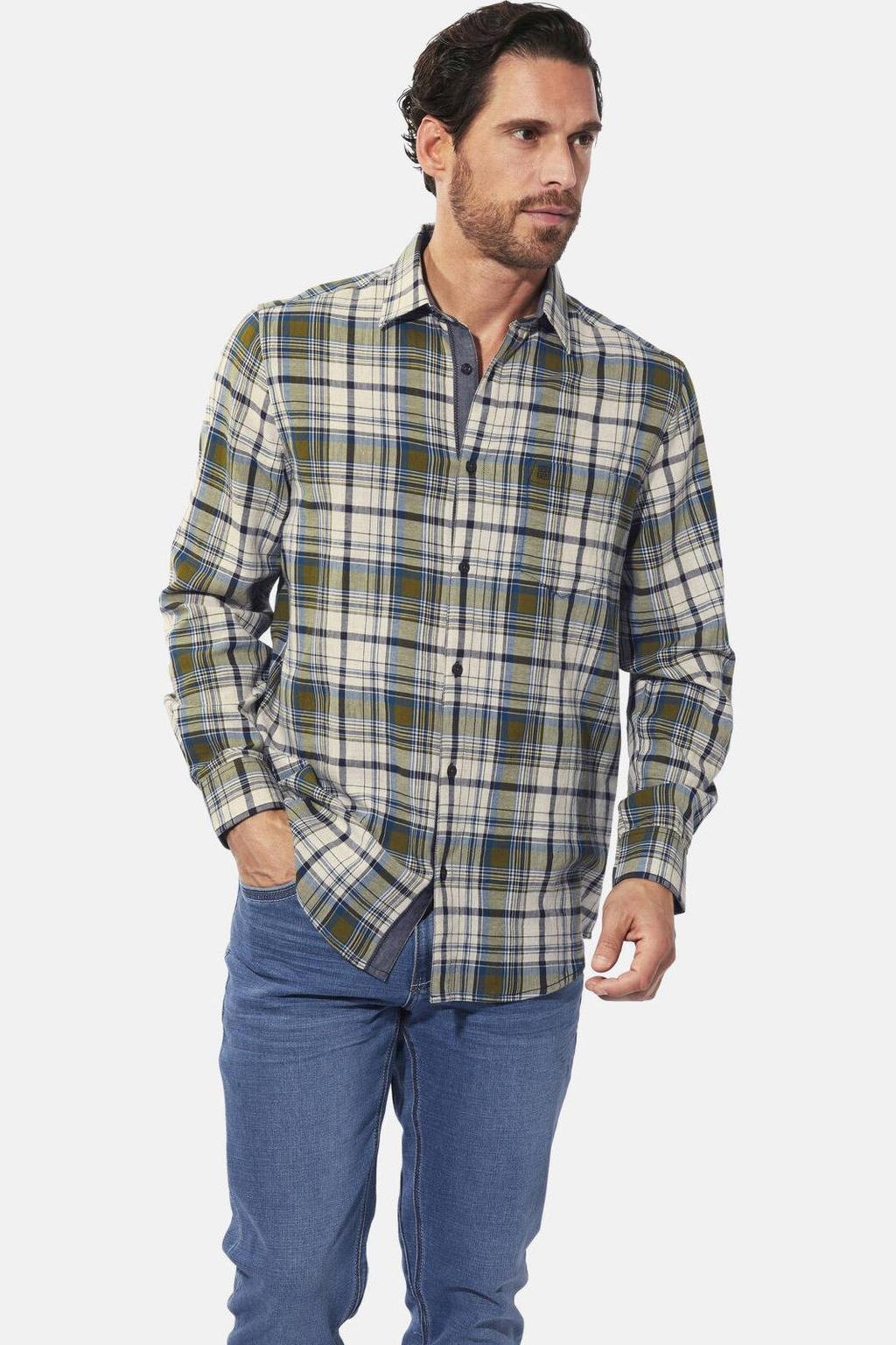 Babista regular fit geruit overhemd Plus Size - olijf