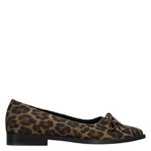 suède loafers beige/zwart