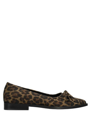 suède loafers beige/zwart