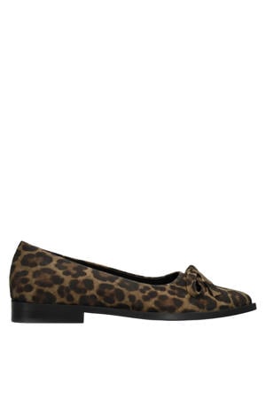 suède loafers beige/zwart
