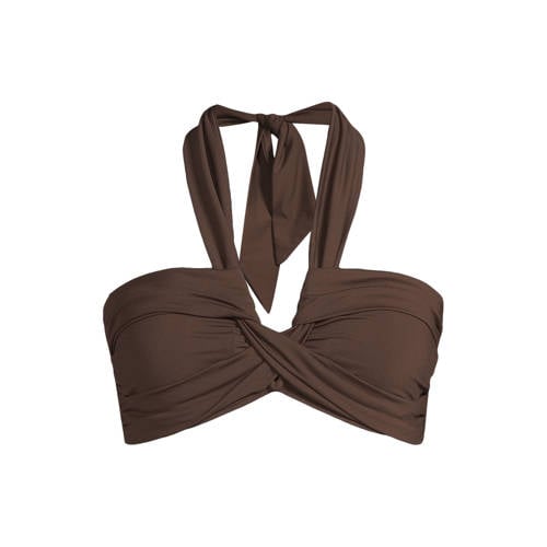 Seafolly Collective voorgevormde bandeau bikinitop donkerbruin afbeelding