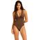 Seafolly Collective badpak met diepe V-hals donkerbruin