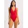 Seafolly Collective badpak met diepe V-hals rood