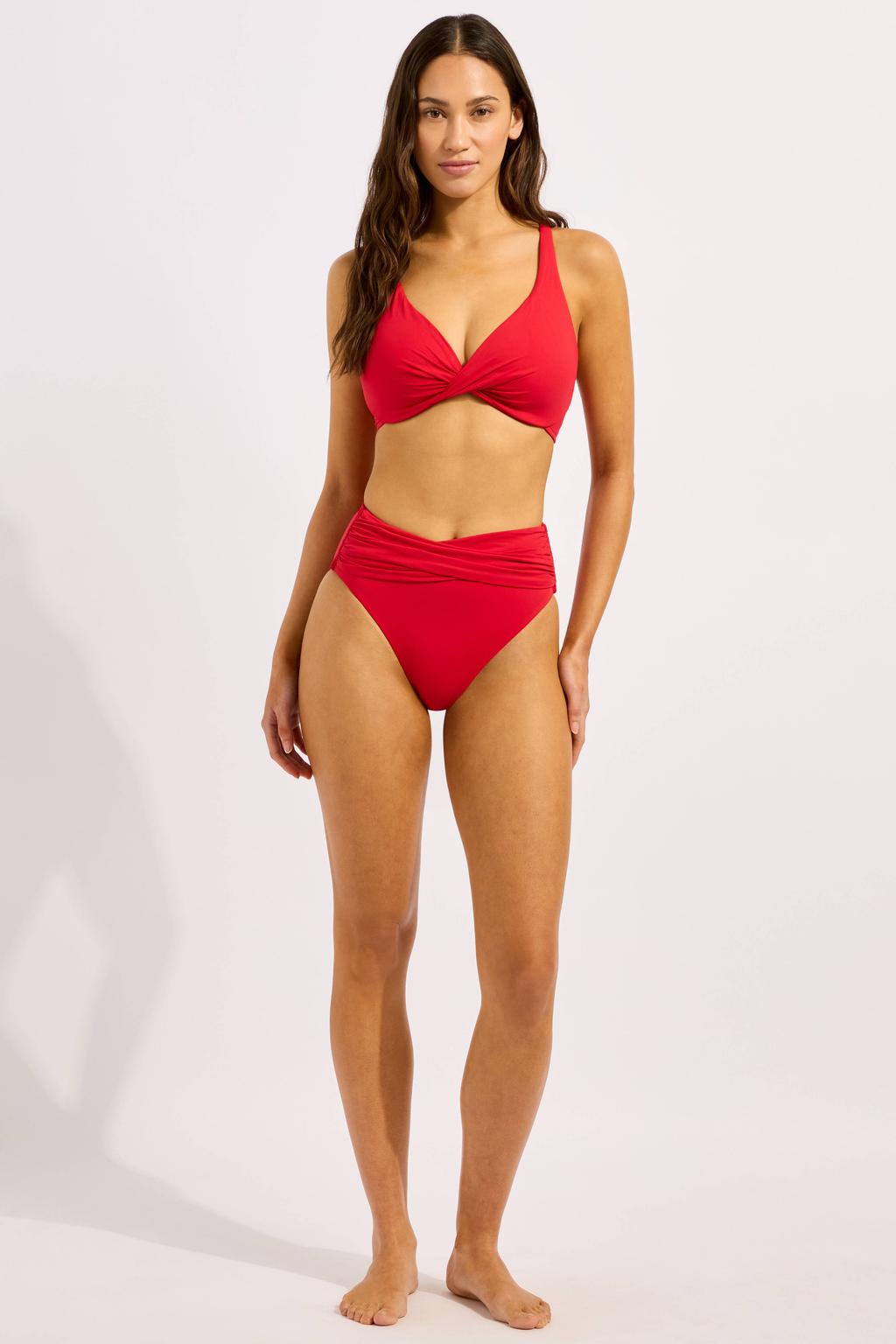 Seafolly Collective high waist bikinibroekje rood