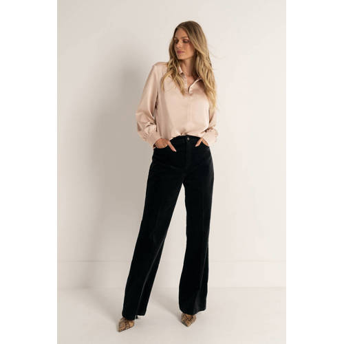 Claudia Sträter high waist flared jeans black denim afbeelding