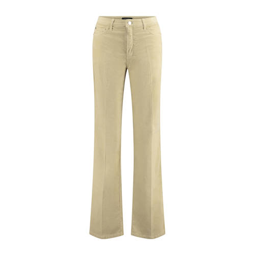 Claudia Sträter high waist flared jeans taupe afbeelding