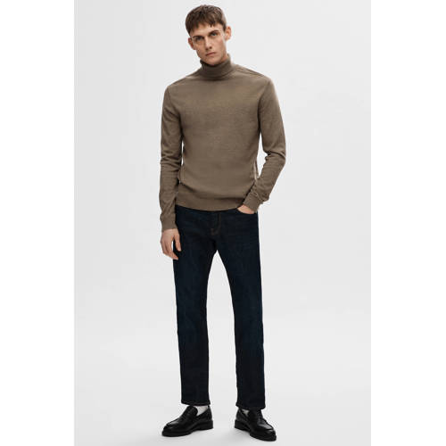 SELECTED HOMME coltrui fijn gebreid bruin afbeelding