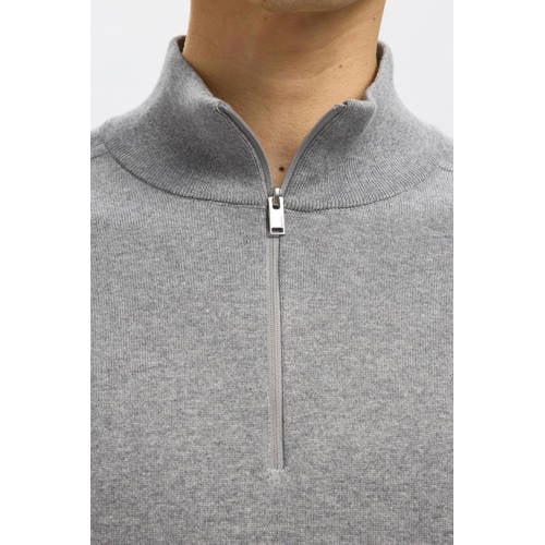SELECTED HOMME trui fijn gebreid grijs afbeelding