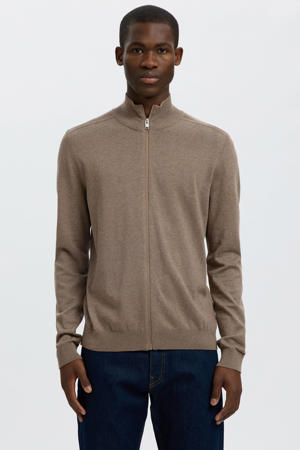 gebreid vest bruin
