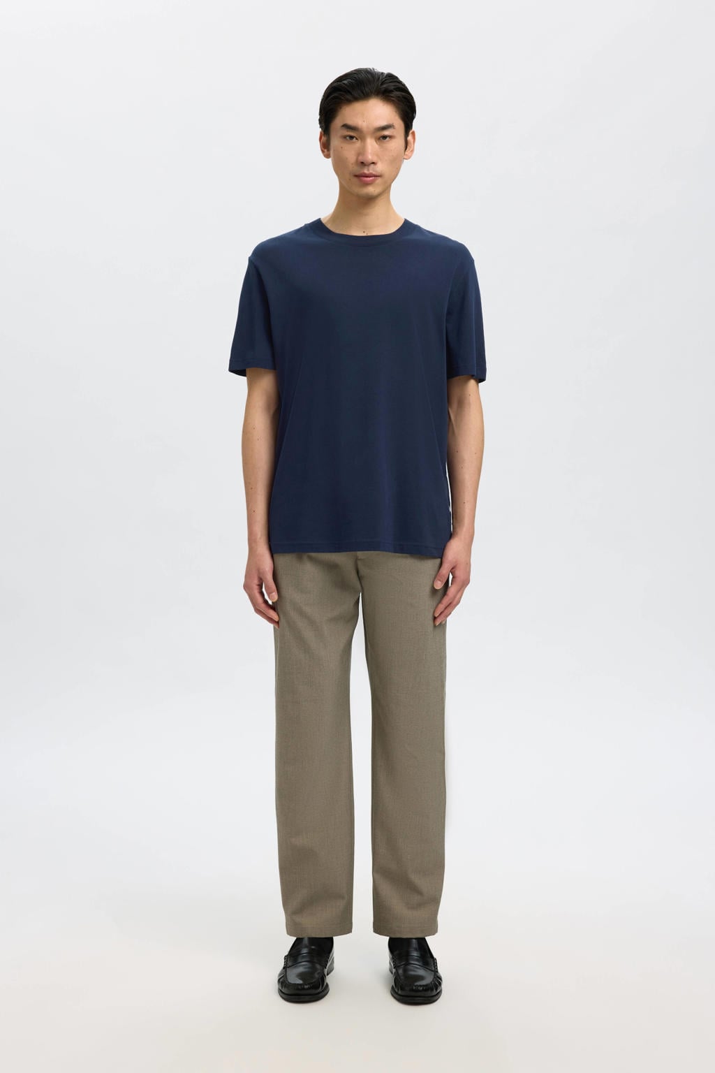 Selected regular T-shirt donkerblauw