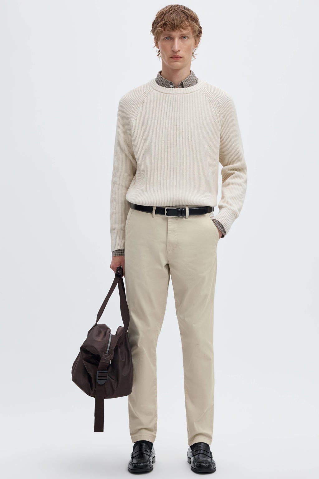 Selected slim fit chino - beige