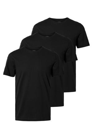 regular T-shirt zwart - (set van 3)