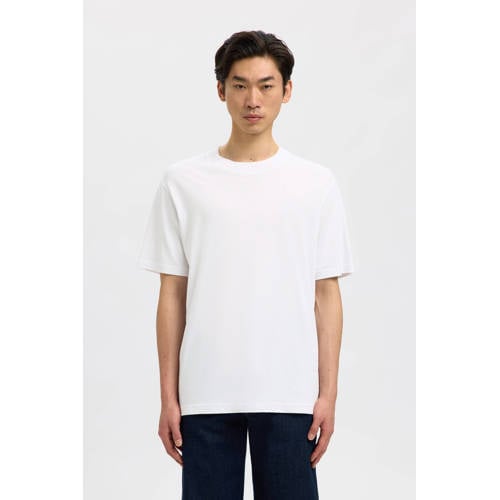 SELECTED HOMME relaxed T-shirt wit afbeelding