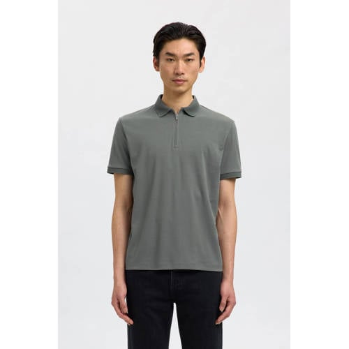 SELECTED HOMME regular polo grijsgroen afbeelding