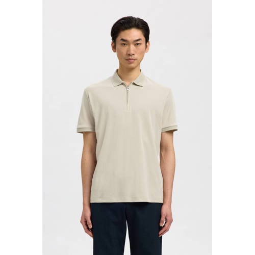 SELECTED HOMME regular polo beige afbeelding