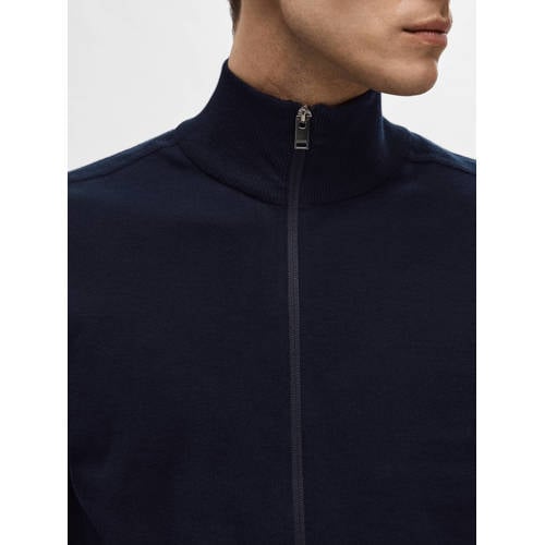 SELECTED HOMME gebreid vest donkerblauw afbeelding